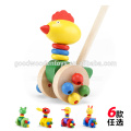 EB1009 6 Design Hardwood Lovely Animals Baby Walk Toy